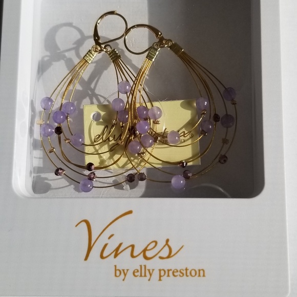 NiB ELLY PRESTON Gold Layered Teardrop Earrings - Picture 1 of 5